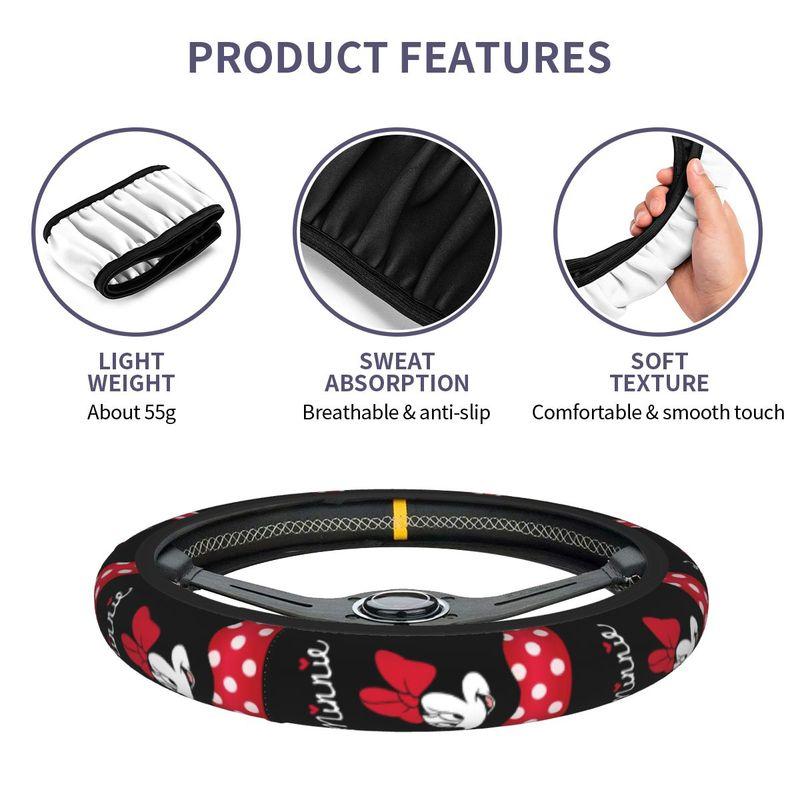 37-38 Car Steering Wheel Cover Mickey Minnie Mouse Soft Auto Decoration Suitable Car Accessories