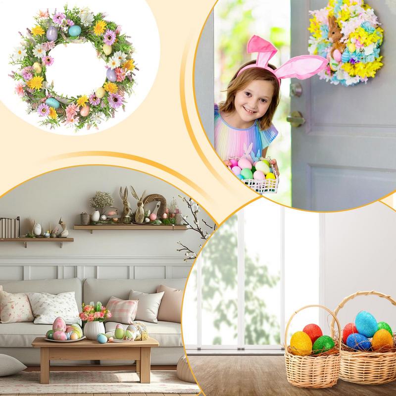 Spring Wreath With Eggs Colorful Egg Spring Wreath Artificial Flower Easter Wreath Farmhouse Easter Decorations With Mixed Twigs