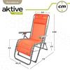 Chaise Longue - Aktive Garden - Orange - Gravité Zéro - Pliable - Avec Coussin
