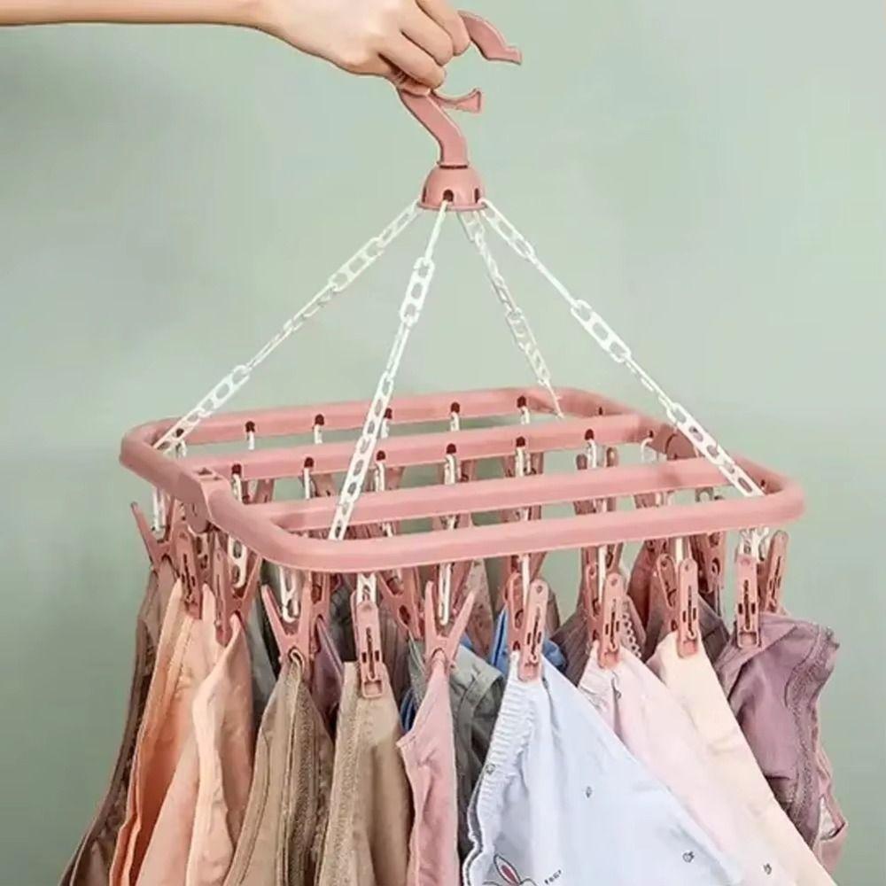 Extra Thick Multi Clip Hanger Heavy Duty Laundry Set Foldable Drip Hanger  Home Use