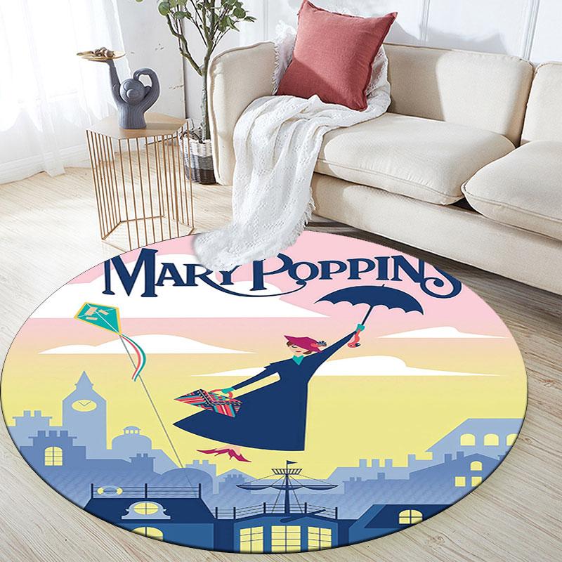 Magic Nanny pattern round rug,Carpet Rug for Living Room Bedroom Playroom ,Non-slip Floor Mat,Holiday Gifts and Birthday Gifts.