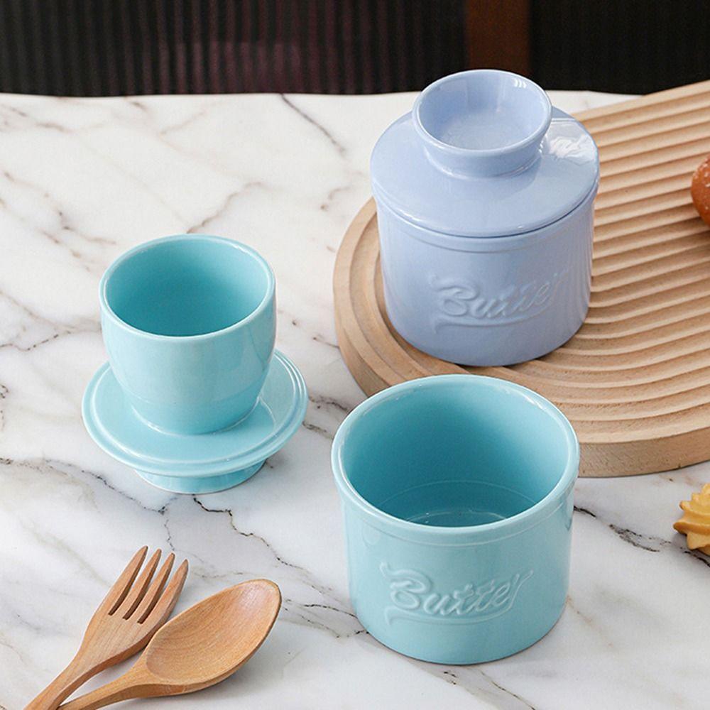 Glossy Finish Ceramic Butter Dish Handmade Butter Holder Easy To Clean Butter Bell Crock Home