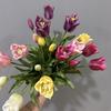 Премиальный Букет Тюльпанов из Мягкой Резины - Реалистичные Искусственные Цветы для Декора и Реквизита