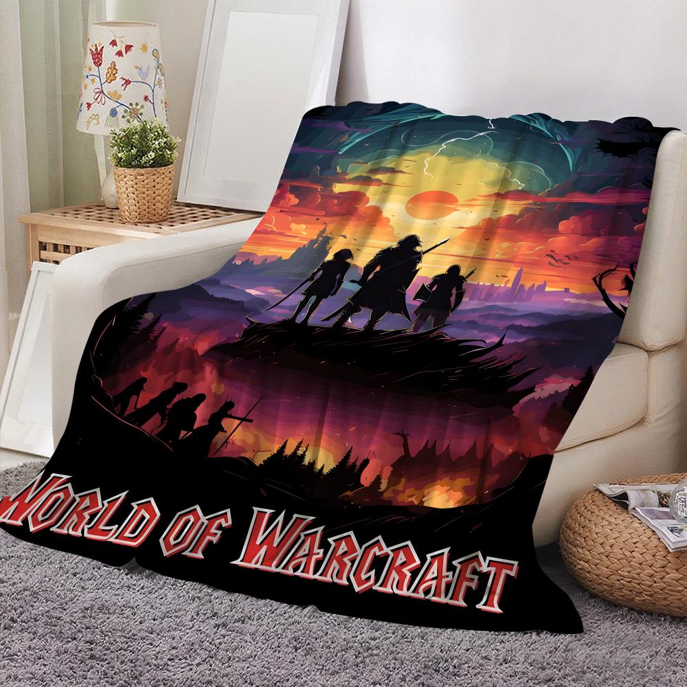 Game World of Warcraft Throw Flannel Throw Blanket: Soft Kid-Friendly Warm Anti-Static All Season Washable Couch Bed Home