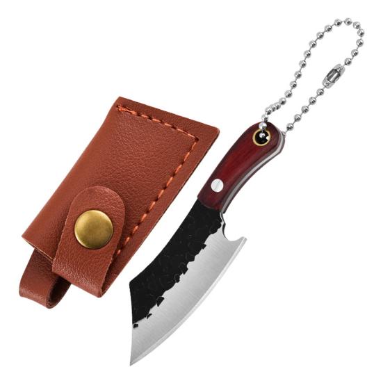 Mini Chef Knife Keychain with Sheath Knife Sharpener Multi-functional Pocket for Package Opener Box Cutter Letter
