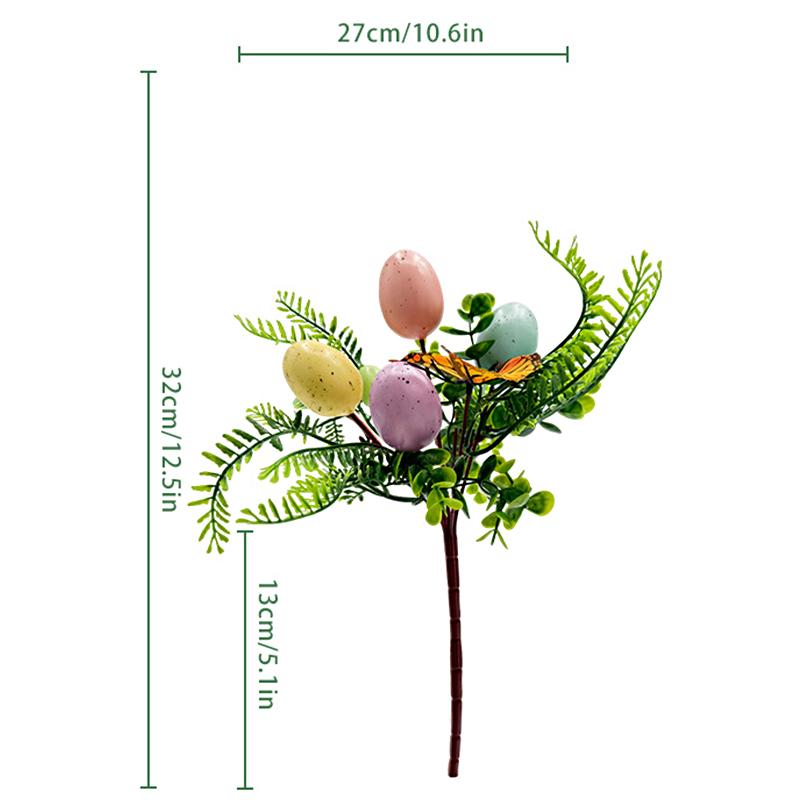 1PC Table Arrangement Colorful Floral Stems Creative Moss Bunny DIY Bunny & Eggs Easter Artificial Flower Bouquet
