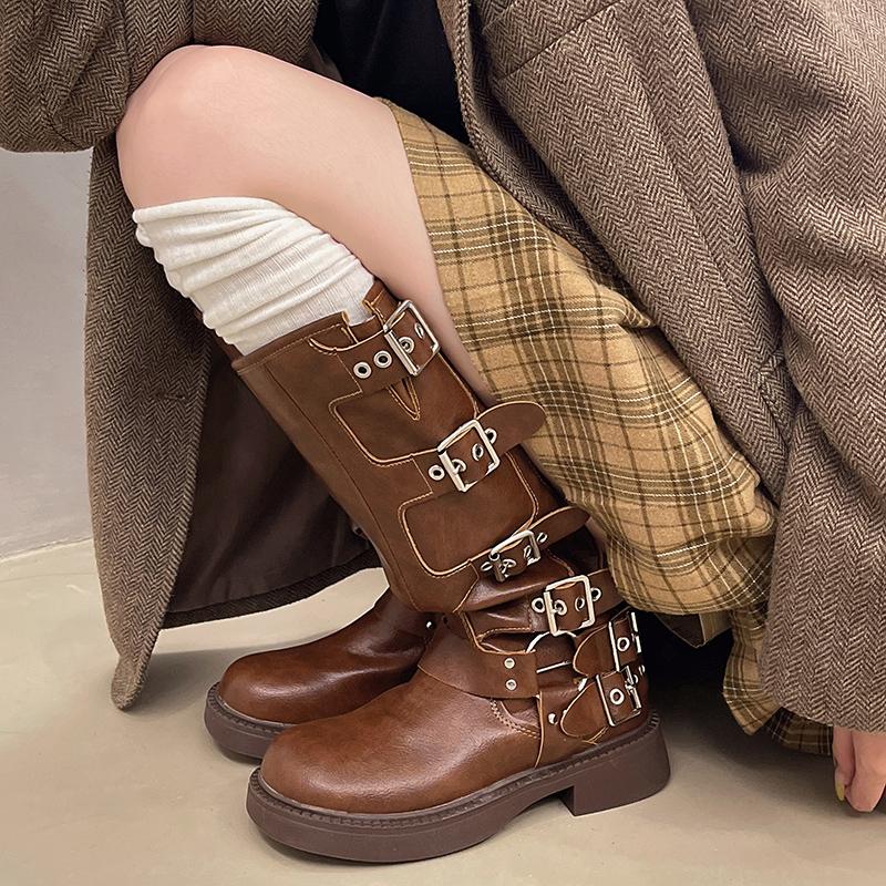 Модные женские сапоги до колена челси ковбойские ботинки на плоской подошве 2024 зимние дизайнерские новые модные прогулочные туфли трендовые платья женские туфли