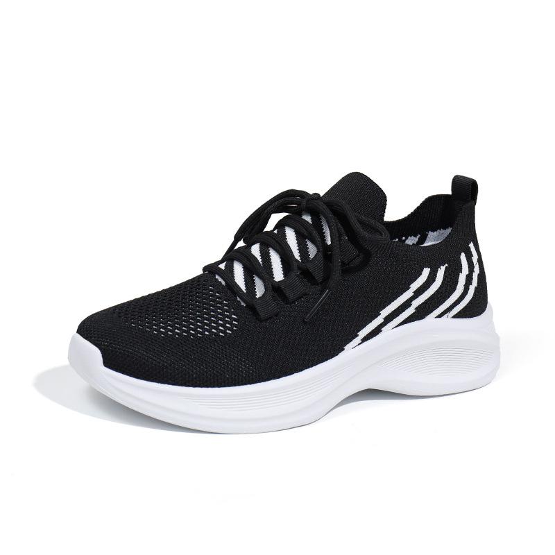 Women's Lightweight Breathable Sneakers Knitted Non Slip Running Walking Shoes Lace Up Casual Comfortable Sport Tennis Shoes for Women Gym Sneakers