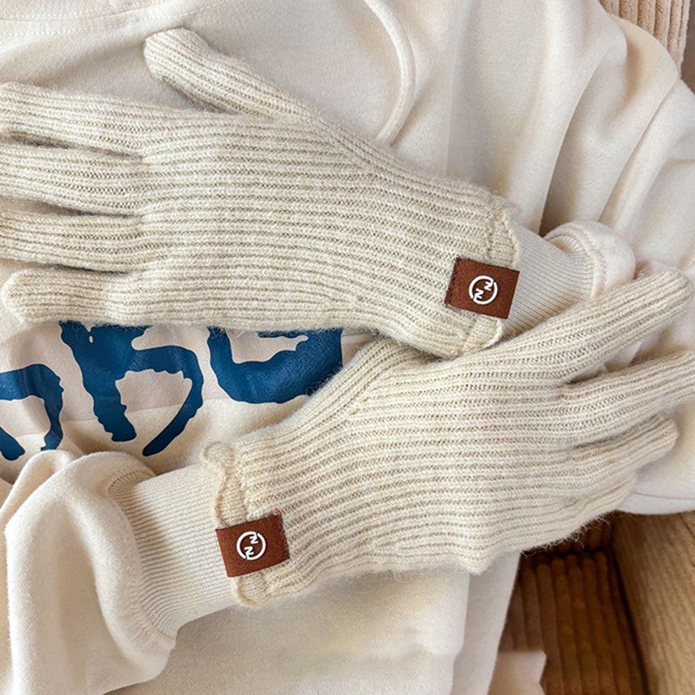 Lace Cashmere Open Finger Warm Gloves  Electric Bike Gloves  Autumn and Winter