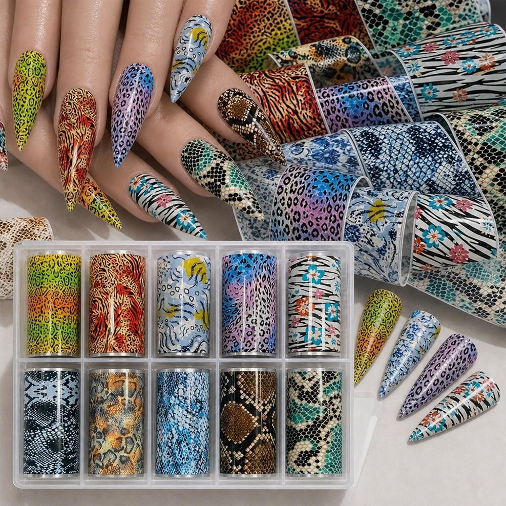 Flower Nail Stickers Stripe Pattern Nail Decals Professional Nail Foils  Manicure DIY