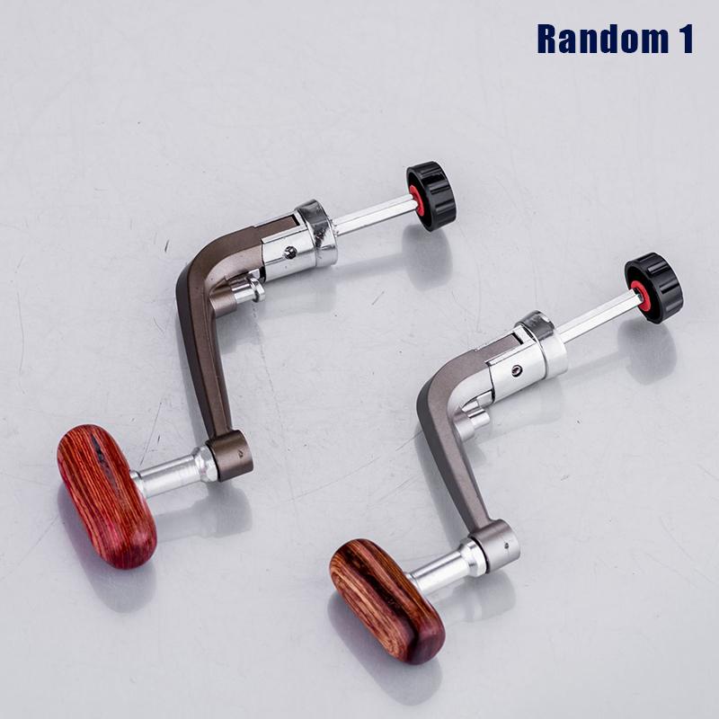 Full Metal Spinning Fishing Reel Handle With Wood Knob+Free Screw Sea River Rock Lure Fishing Replace Tackle Parts