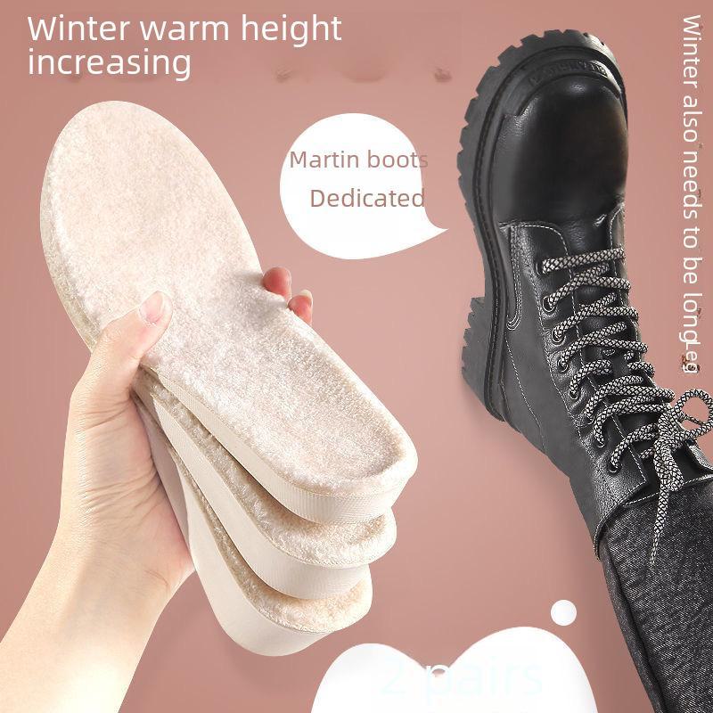 Unisex Winter Velvet Height-Increasing Insoles for Snow & Martin Boots