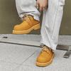 Дерби мужские туфли 2024 весна-лето новые туфли с большой головой Микки большие желтые ботинки с круглой головой модные кожаные туфли 177177-J