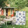 Spring Summer Floral Garden Flag 12x18 Inch Vertical Double Sided Colorful Flowers Welcome Yard Decor Farmhouse Outdoor Burlap Flag