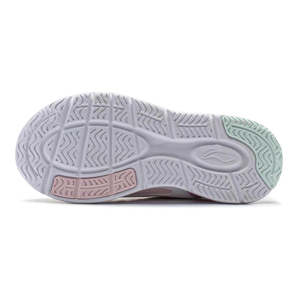 Li Ning Kids Shield Comfortable Shock Absorbing Wear Resistant Low Top Casual Shoes Kids Casual Shoes White Pink YKNU016-2