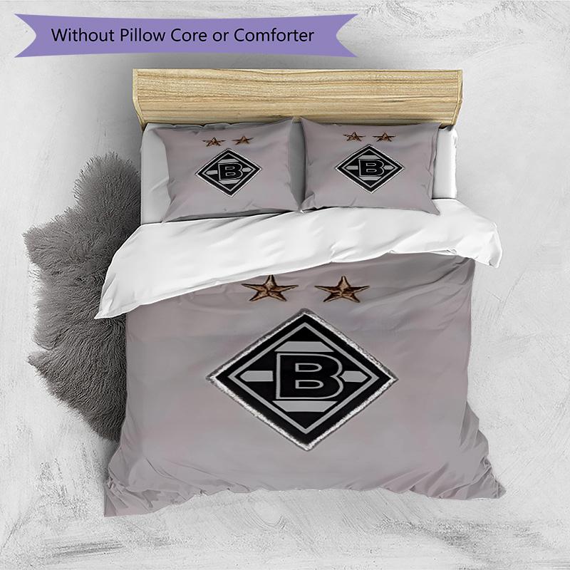 3pcs Duvet Cover Set (1*Duvet Cover + 2*Pillowcase, Without Core), Borussia Monchengladbach Print Bedding Set, Bedroom Decor, All‑Season, Birthday Gif