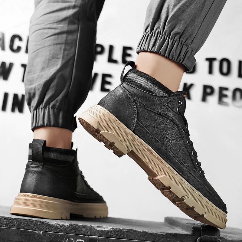Туфли мужские осенне-зимние новинки 2025 года ретро ботинки Martin мужские ботинки модные уличные корейская версия уличной модной обуви для мужчин