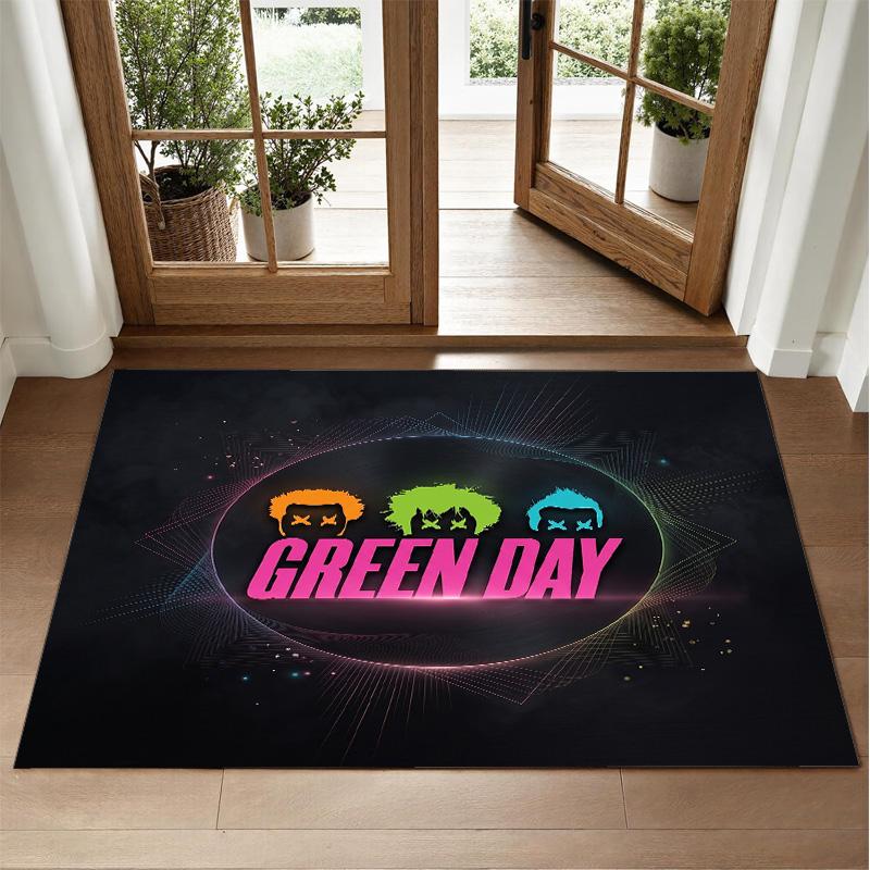 Green Day Design Crystal Velvet Rug Soft Decorative Mat for Bedroom Entrance
