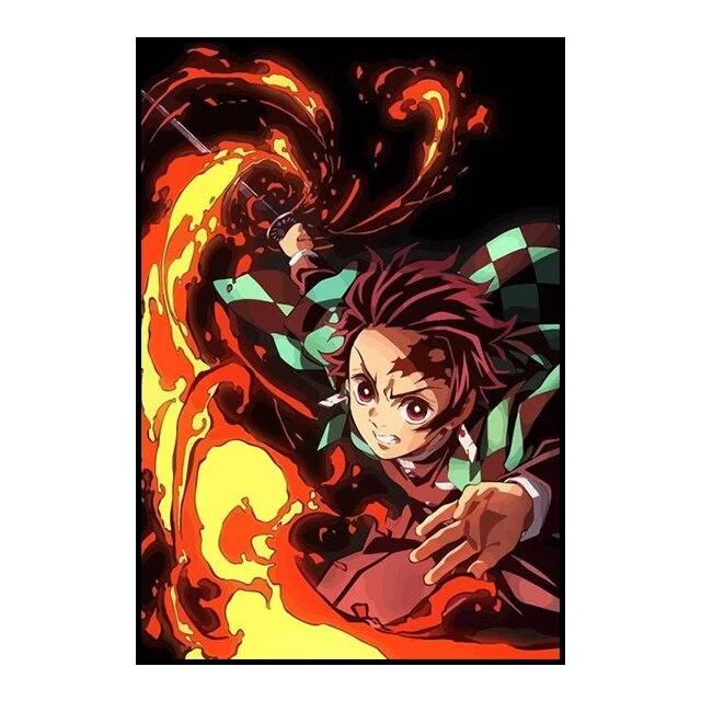 Убийца Демонов, украшение, картина, фреска, постер с персонажами аниме, холст, картина и настенные художественные принты для детской комнаты, современный домашний декор, без рамки