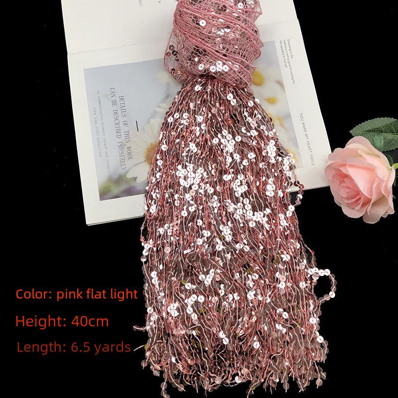 Отделка сценического костюма кружевом с пайетками и кисточками 40 см, 5,9 метра