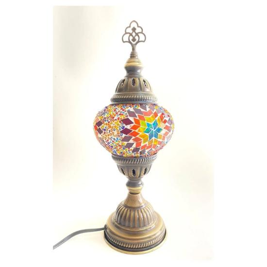 Настольная прикроватная тумбочка с мозаикой, аутентичный декор, освещение, стол и ночник