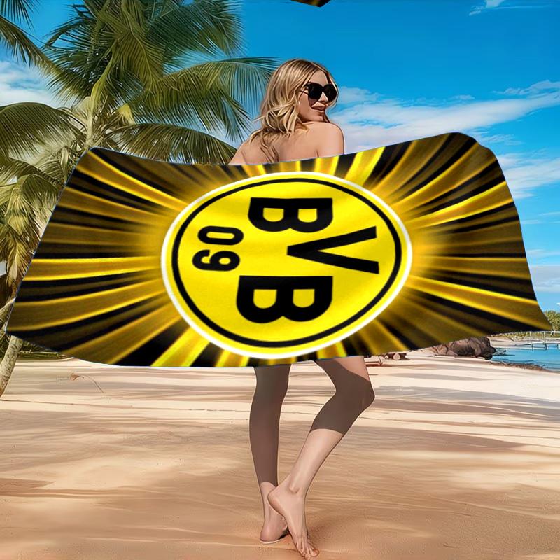 Пляжное полотенце Borussia fcfc, Быстросохнущее, Легкое в уходе, Подходит как для фитнеса, так и для пляжного отдыха, Спортивная необходимость