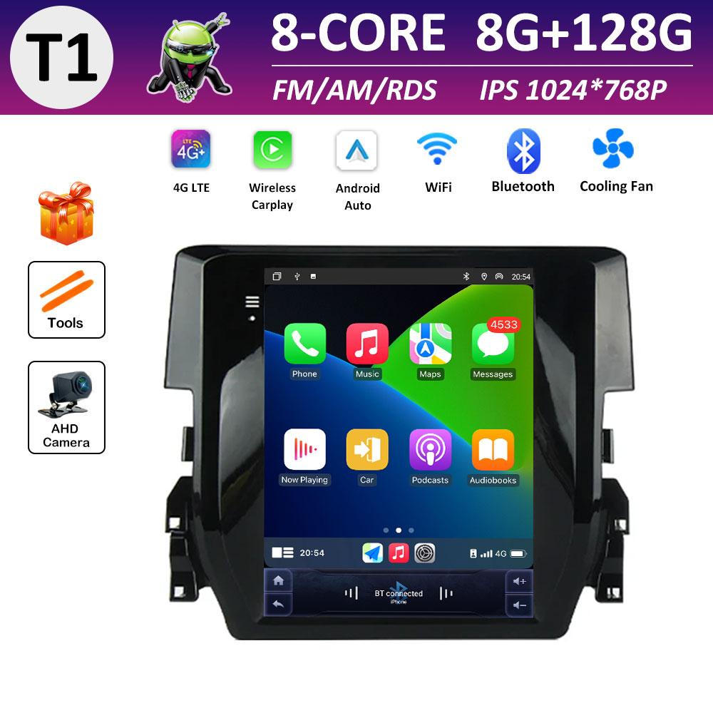 Android Интеллектуальная Система Bluetooth для Honda Civic 10 FC FK 2015 2016 2017 - 2020 IPS Сенсорный Экран DSP Стерео Аксессуары WIFI