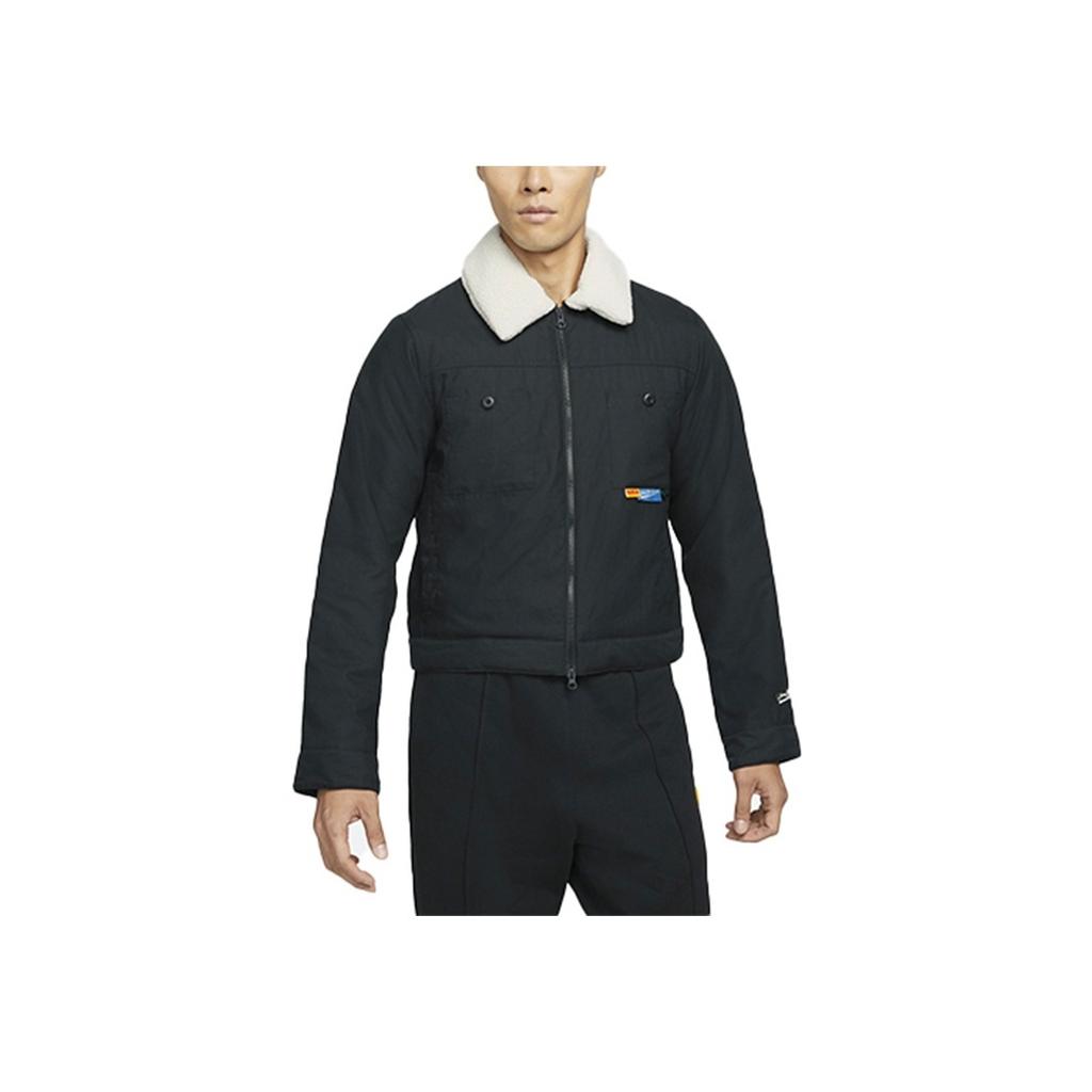 Nike Спортивная куртка с флисовым воротником, хлопковое пальто, зимняя мужская верхняя одежда, черная DA6716-010