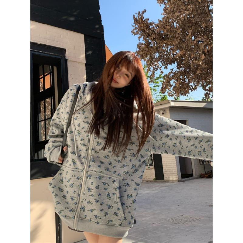 Серые печатные пальто женские с капюшоном зимние плюшевые повседневные универсальные офисные женские печатные элегантные повседневные свободные модные новые