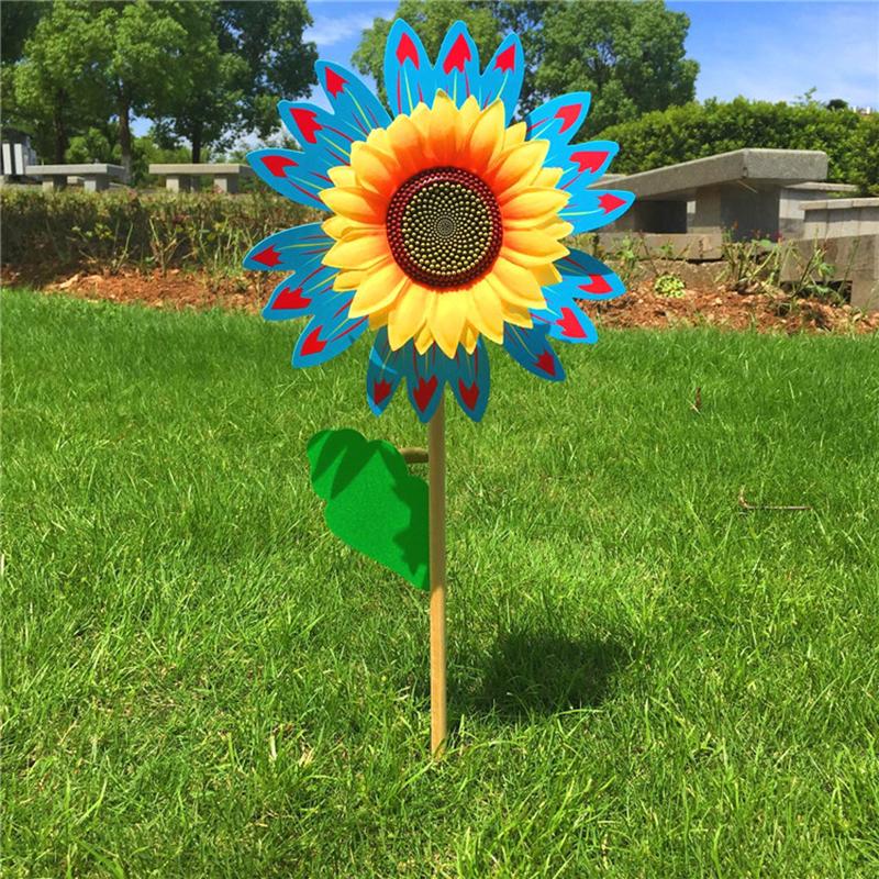 Красочная ветряная мельница с подсолнухом, ветряная турбина для газона, сада, вечерние украшения, уличный декор для кемпинга, пикника, сада и двора