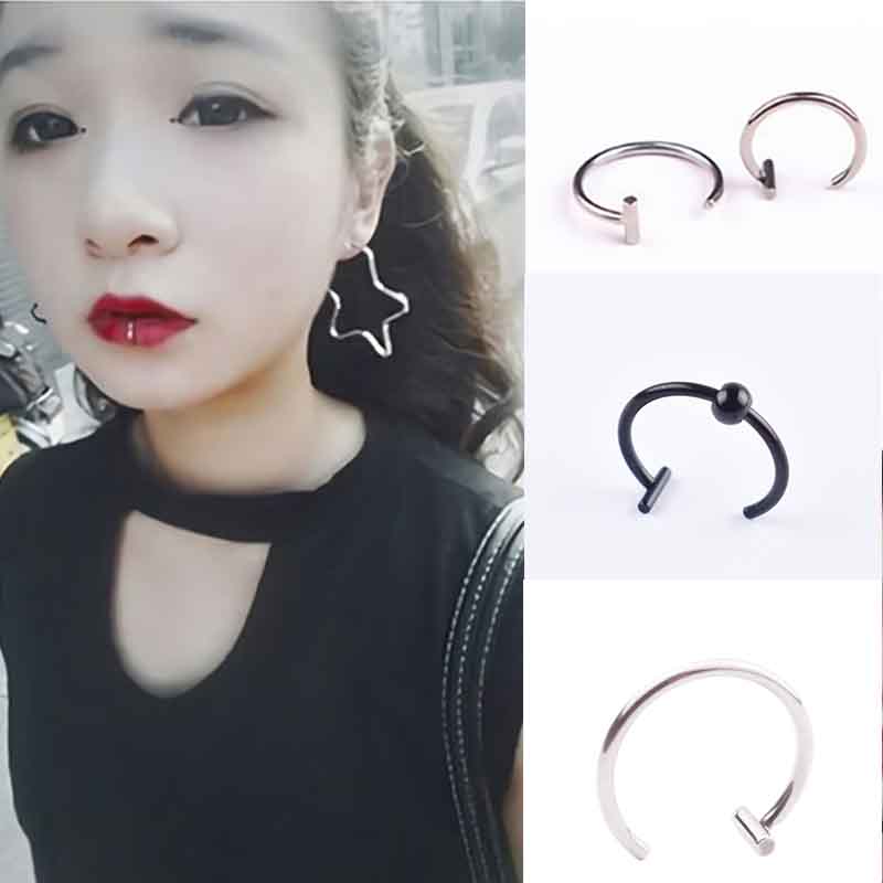 Хорошие украшения для тела Кольца для губ Кольцо для носа Клипса для рта Медицинская титановая сталь Клипса для тела Поддельный пирсинг 1 шт.