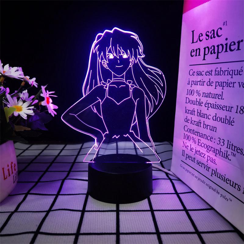 Светодиодный ночник Neon Genesis Evangelion: Цветная сенсорная 3D акриловая фигурка с дистанционным управлением