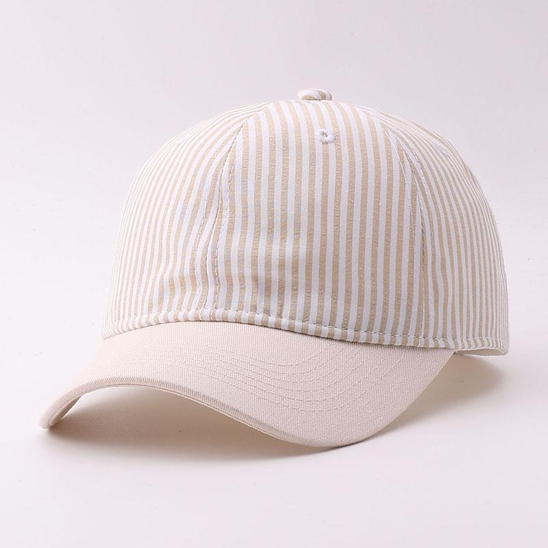 Retro small plaid baseball cap men's soft top cotton cloth color matching striped casual cap hat