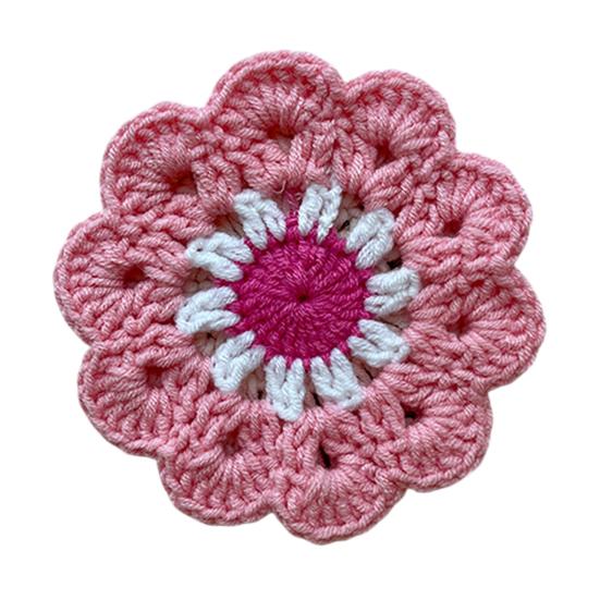 Handmade Crochet Flower Coaster Heat-Resistant Cup Mat for Mugs Glasses Soft