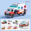6IN1 строительные блоки полицейский грузовик инженерный кран городской пожарный автомобиль вертолет танк кирпичи набор игрушки для детей подарок детям