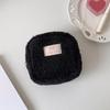 Однотонный плюшевый мини-кошелек для монет, милый кошелек для девочек, косметичка, помада, квадратные сумки-клатчи на молнии, портативный чехол для наушников