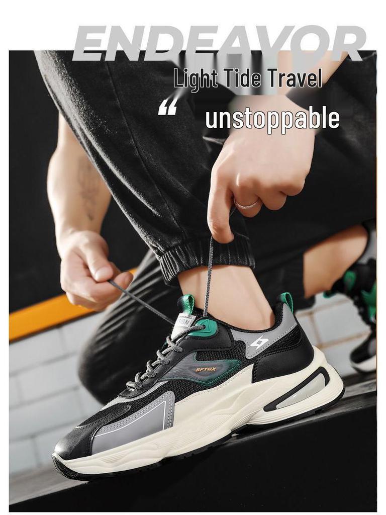 2025 Мужские дышащие сетчатые спортивные повседневные кроссовки для пап - Устойчивые к запаху и износу, на толстой подошве, универсальный летний стиль