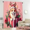 2pcs,Curtains Christmas Corgi Gift Festive Dog Pattern Popular Curtains Versatile Polyester Fabric Curtains Festive Ldeal for