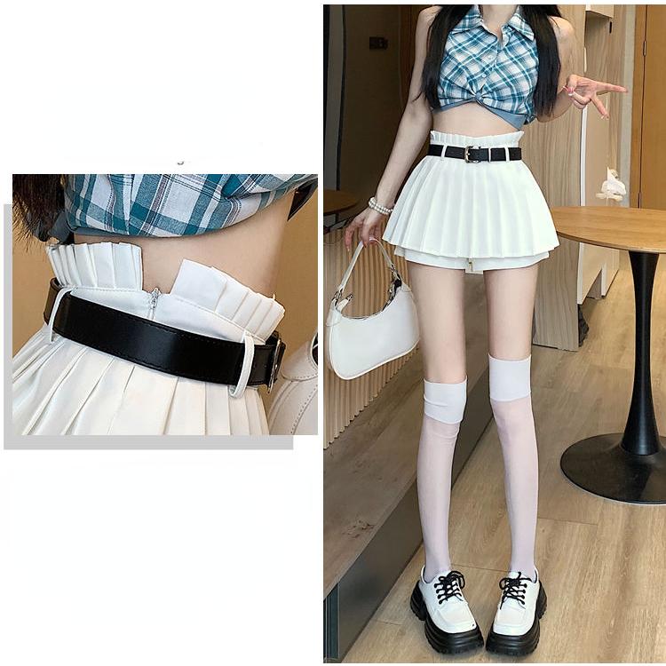 New Pleated Skirt Super Short Sexy Spice Girl High Waist A-Skirt Cute Korean Lined Y2K Summer Mini Skirt Women Party
