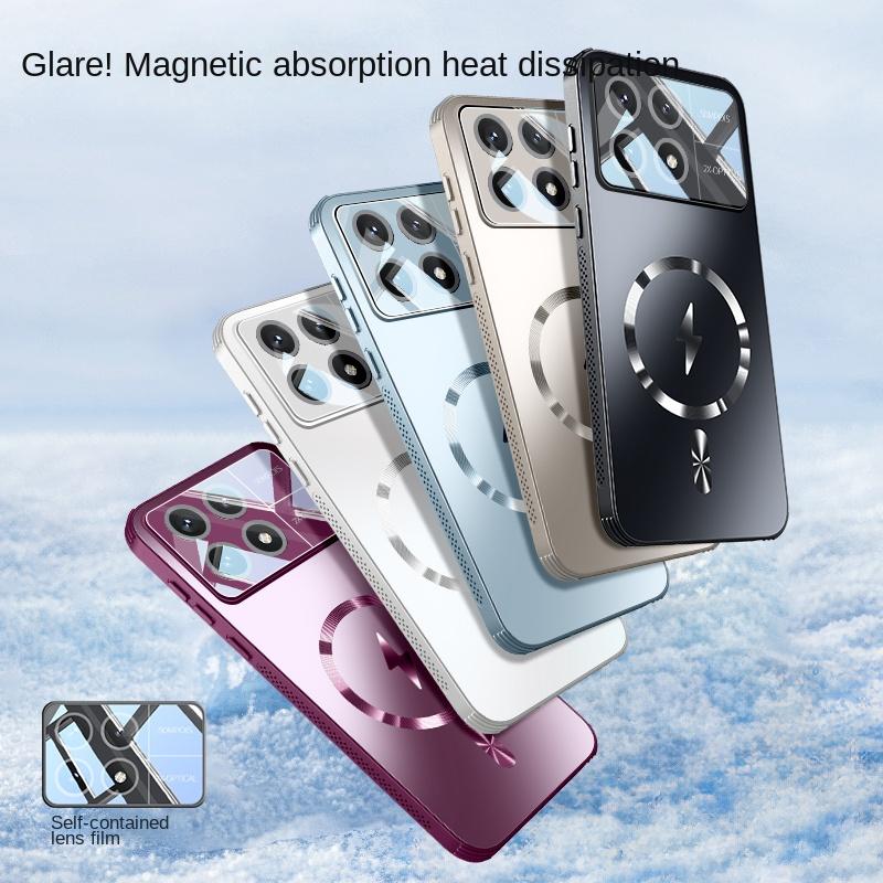 For Magsafe Case for POCO F6 Pro Matte Frosted Shockproof Lens Protection Phone Cover for POCO F6 Pro Wireless Charging Cases