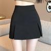 2024 Spring/Summer Black High-Waist Slimming Slit Bodycon Midi Skirt for Women