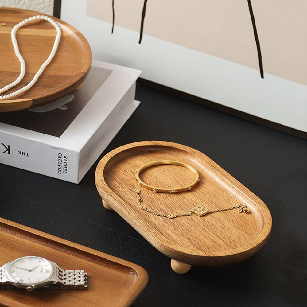 Ретро Деревянная Подставка-Пьедестал Портативная Тарелка для Чая и Кофе Легкая в Использовании Сервировочное Блюдо Украшение Стола