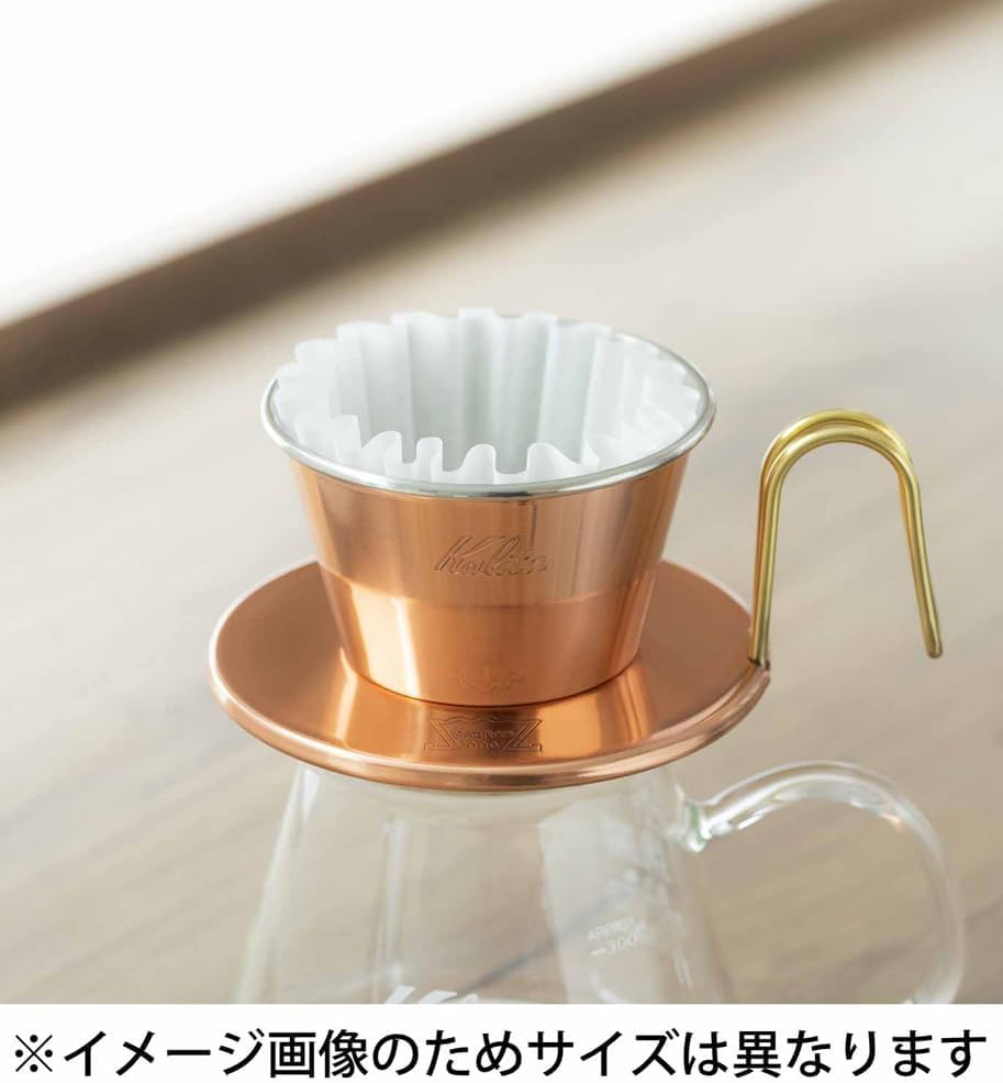 Kalita High Thermal Conductivity Copper Coffee Dripper Wave Series Handmade by Tsubame Artisans for People Made in Japan Drip Equipment For 2 People 4