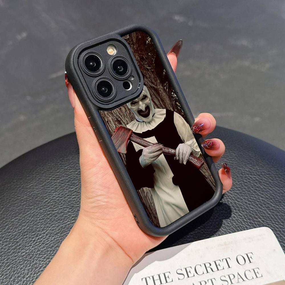 Ужасы-Клоуны-T-Terrifier Для iPhone 17 16 15 14 13 12 11 Pro Max Plus Черный Чехол-бампер из ТПУ с Полным Покрытием, Ударопрочный