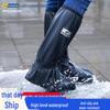 Men's & Women's Waterproof High-Top Non-Slip Rain Shoe Covers, Thickened and Wear-Resistant for Outdoor Use.