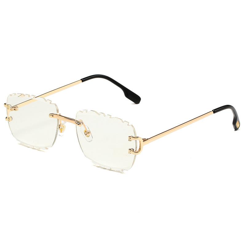 New frameless trimmed irregular high-end sunglasses fashion sunglasses, trendy women's sunglasses
