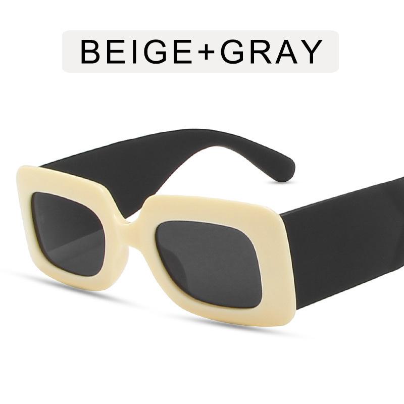 Европейско-американский стиль Женские солнцезащитные очки Прямоугольная форма Широкая дужка Женские солнцезащитные очки Новые стильные Мужские солнцезащитные очки
