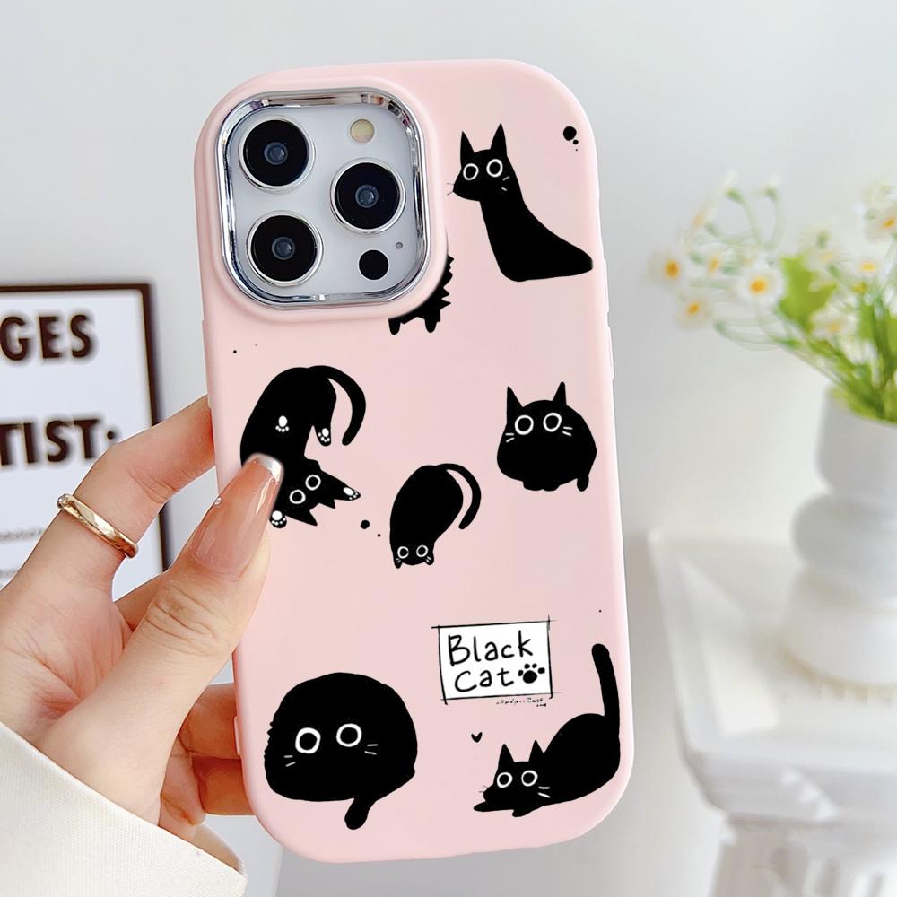 LZ11 Cat Cute Art Design Soft Phone Case for Samsung S24 Ultra S23 Plus S21 FE A16 A54 A34 A05 A06 Infinix Hot 40 30i Lens Protection Shockproof Cover