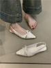Niche Bag Head Sandals New Temperament Elegant Bow Pointed Head Shallow Mouth Empty Foot Shoes