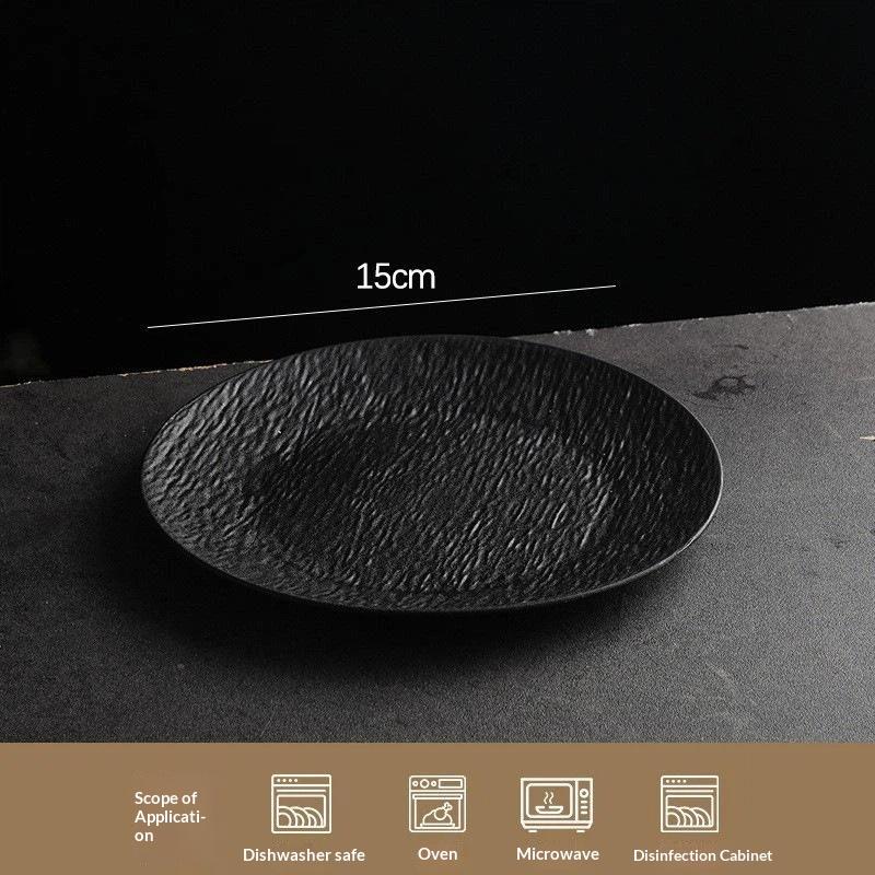 8 Pcs Plastic Dinner Plates Stone Textured Smooth Burr Free Edge Dishwasher Safe for Home Kitchen Family Dinner